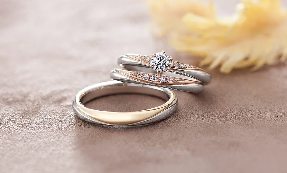 ステルジュラーレ セットリング Eindelijk 婚約＋結婚の重ね付け
